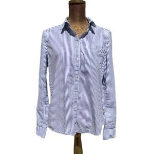 Striped Gap Fitted Button Down Boyfriend Shirt Size L